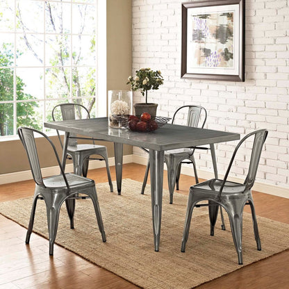 Promenade Dining Side Chair Set of 4, Silver, Metal 11888