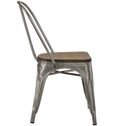Promenade Dining Side Chair Set of 2, Silver, Metal 11896