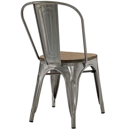 Promenade Dining Side Chair Set of 2, Silver, Metal 11896
