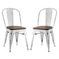 Promenade Dining Side Chair Set of 2, White, Metal 11897