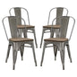 Promenade Dining Side Chair Set of 4, Silver, Metal 11900