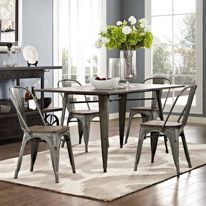 Promenade Dining Side Chair Set of 4, Silver, Metal 11900