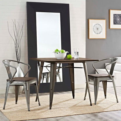 Promenade Bamboo Dining Chair Set of 2, Silver, Metal 11922