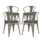 Promenade Bamboo Dining Chair Set of 4, Silver, Metal 11926