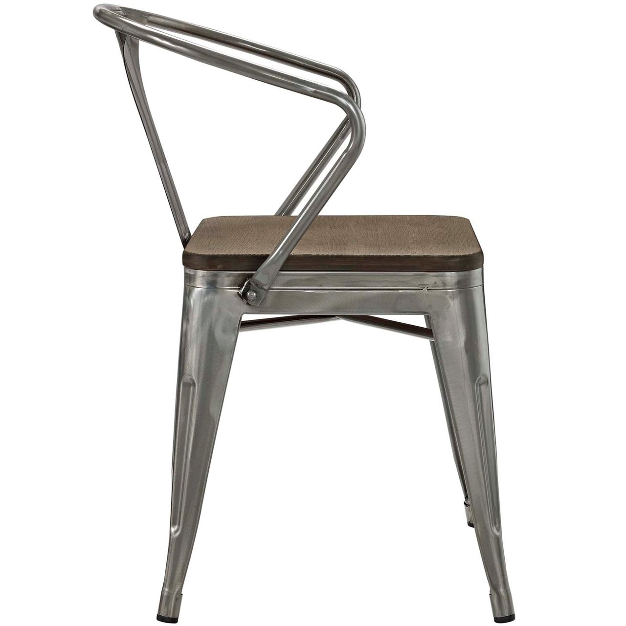 Promenade Bamboo Dining Chair Set of 4, Silver, Metal 11926