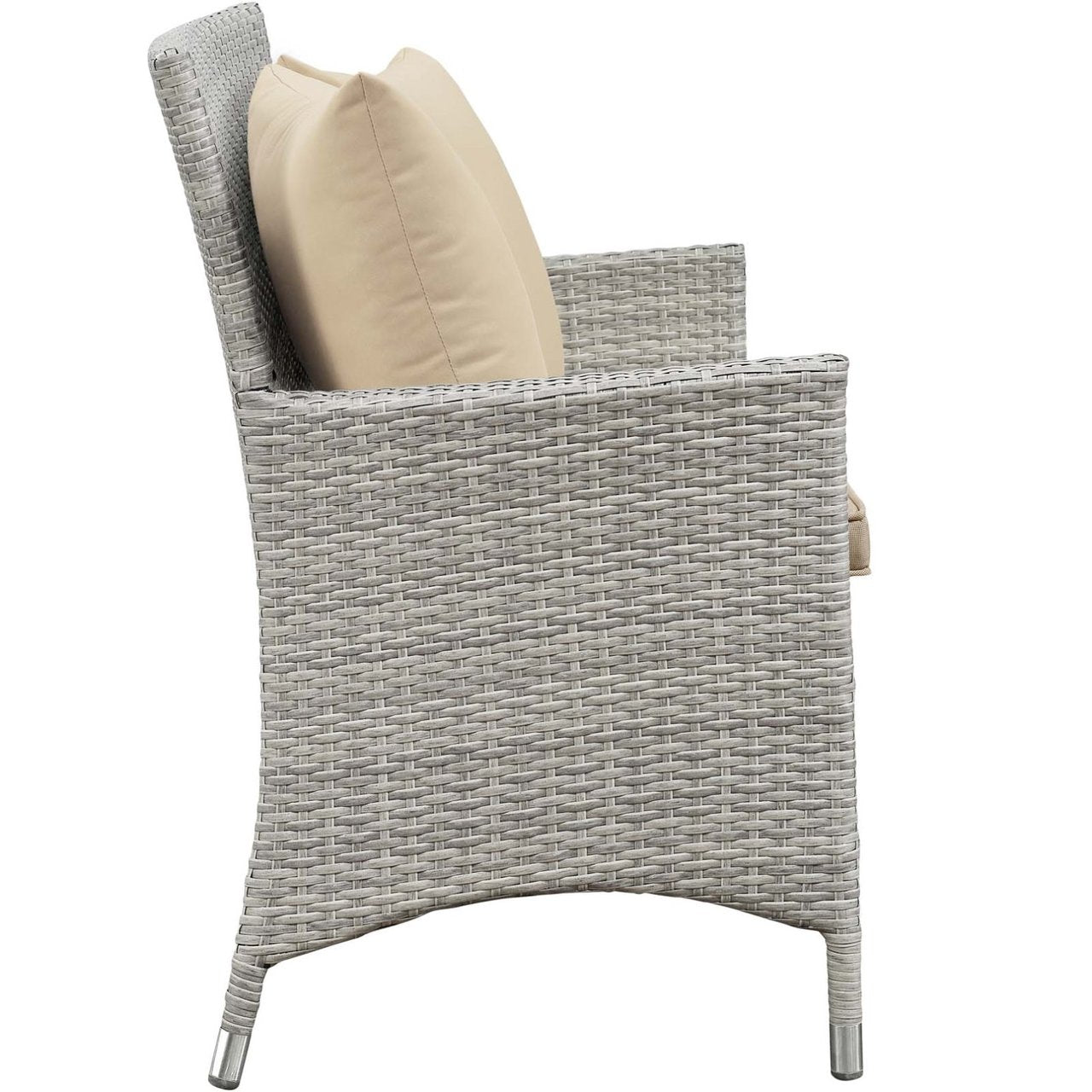 Bridge Four PCS Outdoor Patio Patio Conversation Set with Pillow Set, Beige, Rattan 11944