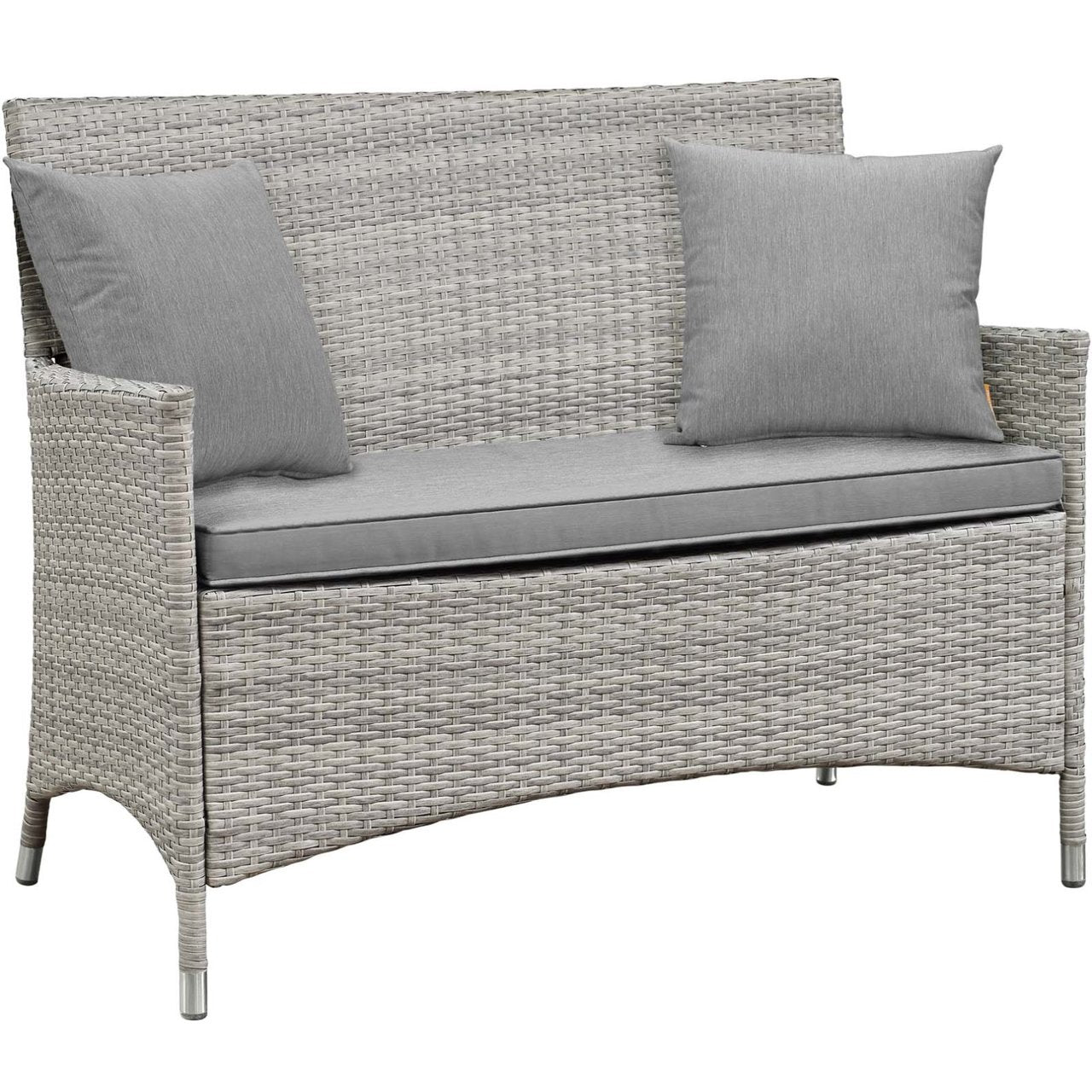Bridge Four PCS Outdoor Patio Patio Conversation Set with Pillow Set, Grey, Rattan 11945