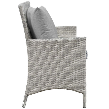 Bridge Four PCS Outdoor Patio Patio Conversation Set with Pillow Set, Grey, Rattan 11945
