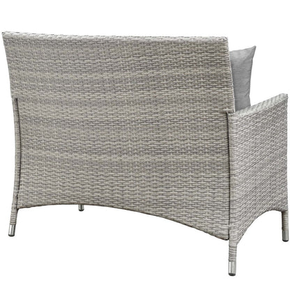 Bridge Four PCS Outdoor Patio Patio Conversation Set with Pillow Set, Grey, Rattan 11945