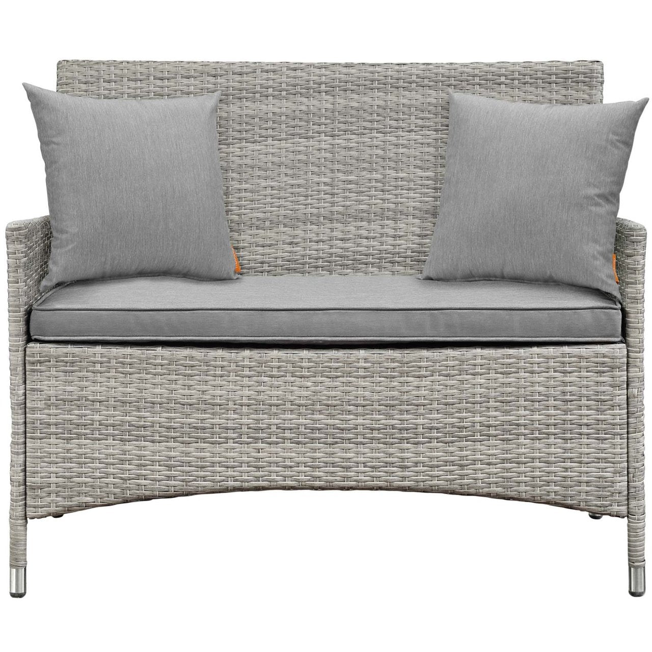 Bridge Four PCS Outdoor Patio Patio Conversation Set with Pillow Set, Grey, Rattan 11945