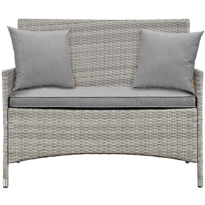 Bridge Four PCS Outdoor Patio Patio Conversation Set with Pillow Set, Grey, Rattan 11945