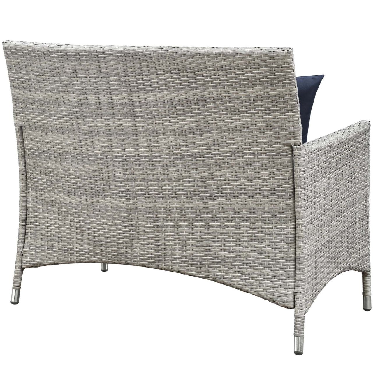 Bridge Four PCS Outdoor Patio Patio Conversation Set with Pillow Set, Navy, Rattan 11946