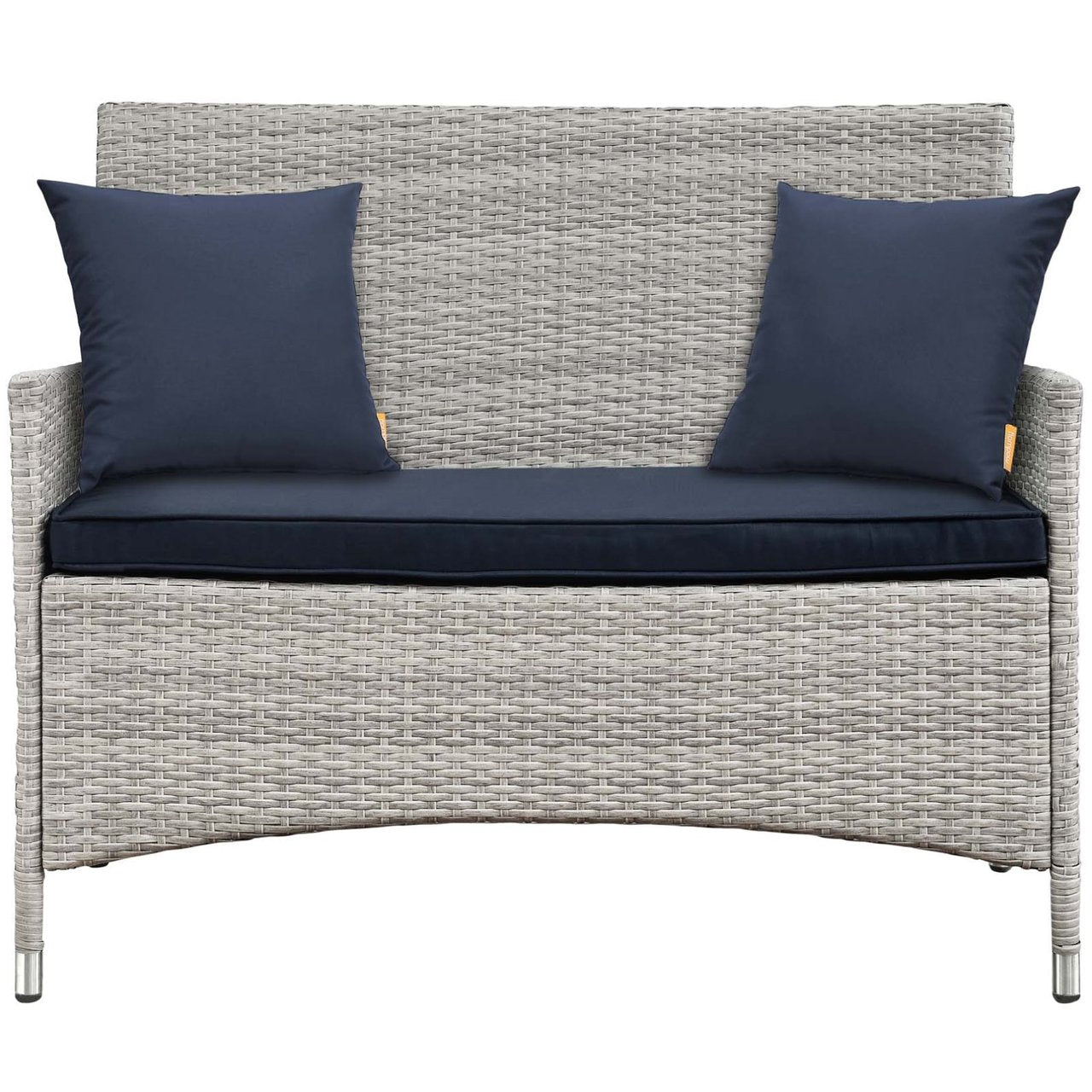 Bridge Four PCS Outdoor Patio Patio Conversation Set with Pillow Set, Navy, Rattan 11946