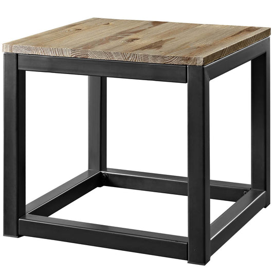 Attune Side Table, Metal Steel Wood, Brown 13653