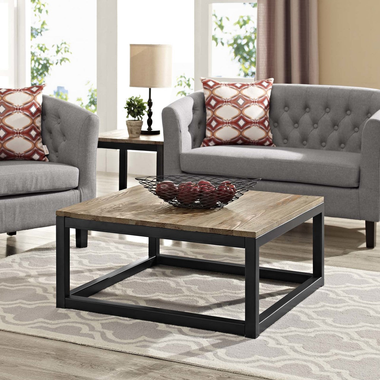 Attune Coffee Table, Metal Steel Wood, Brown 13654