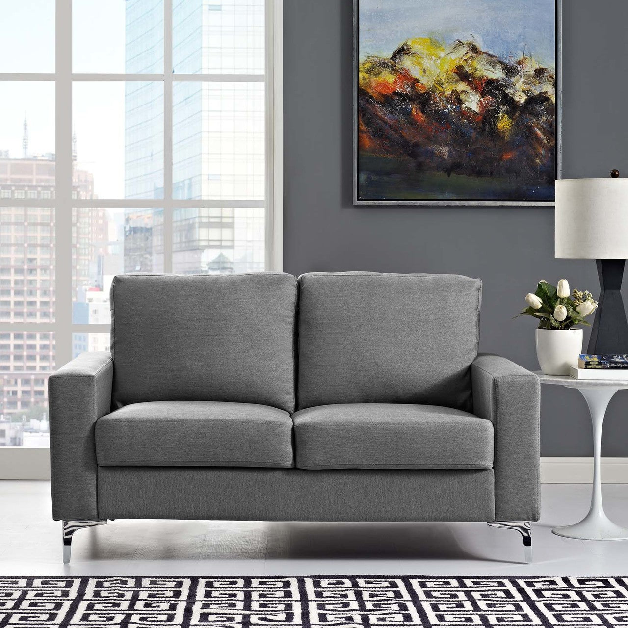 Allure Upholstered Sofa, Fabric, Grey Gray 13659