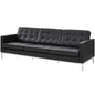 Loft Leather Sofa, Genuine Leather, Black 13660