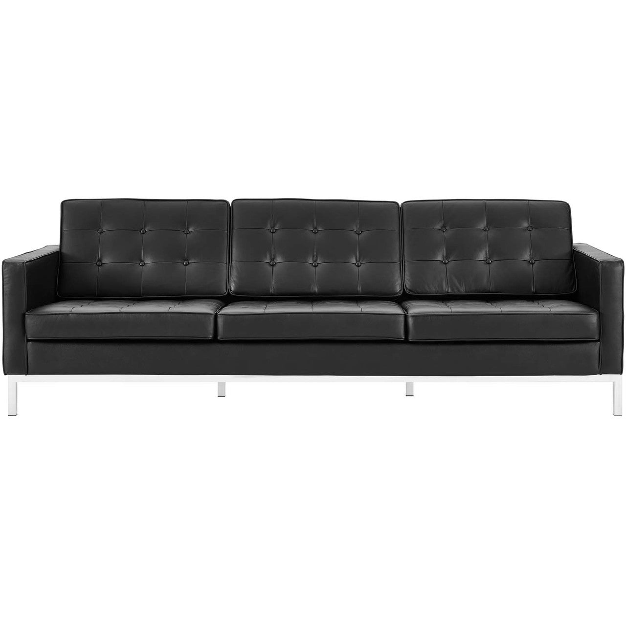 Loft Leather Sofa, Genuine Leather, Black 13660