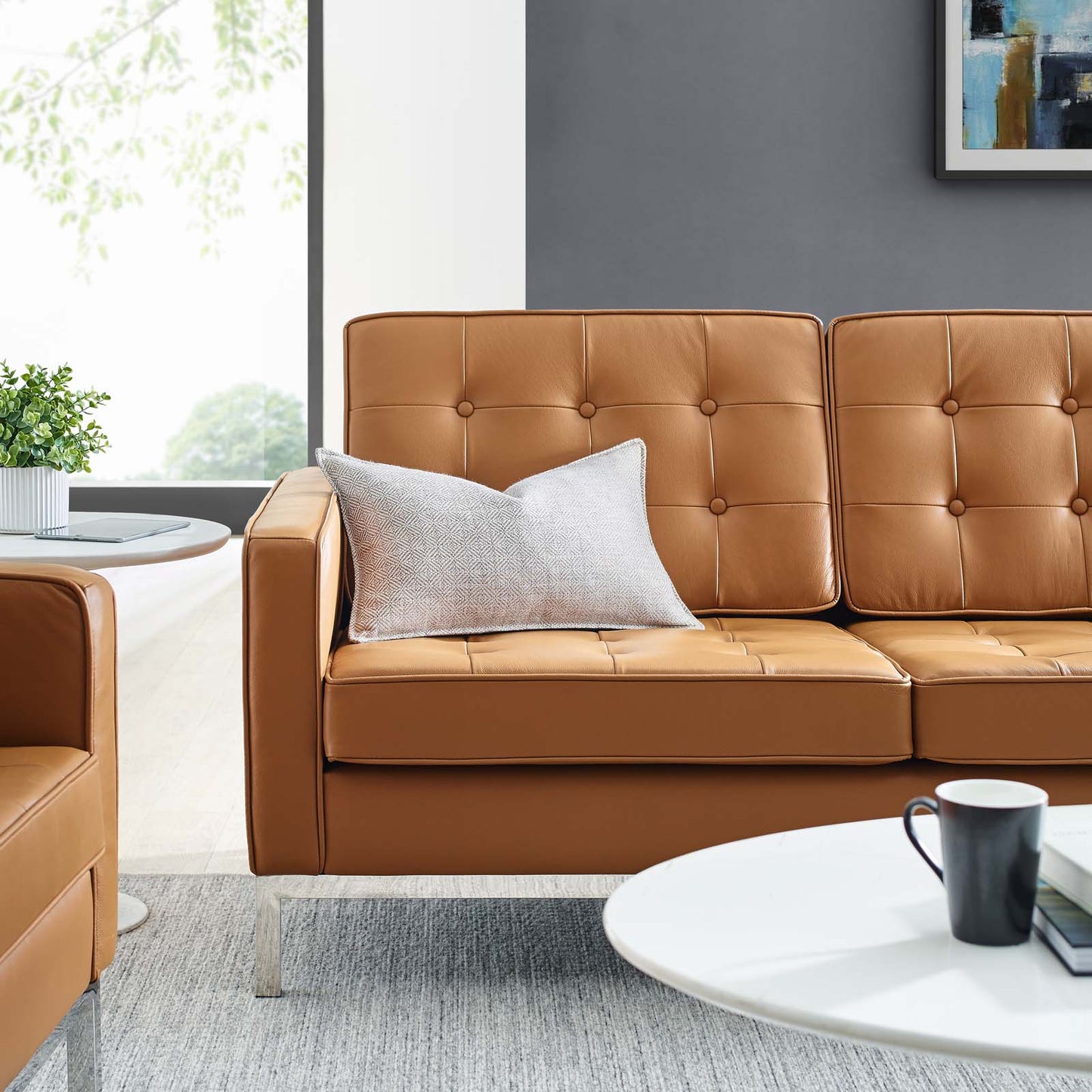 Loft Leather Sofa, Leather, Tan, 18142