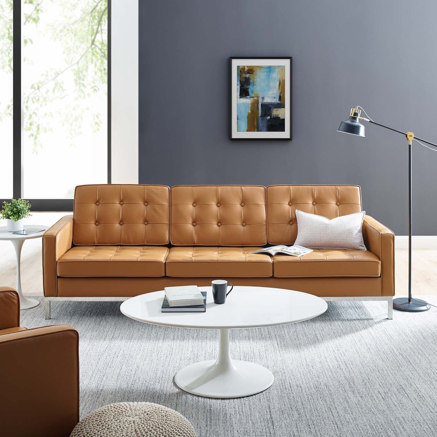 Loft Leather Sofa, Leather, Tan, 18142