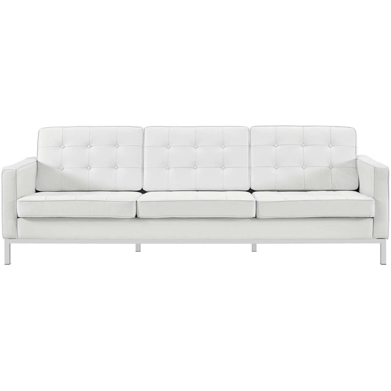 Loft Leather Sofa, Genuine Leather, White 13661