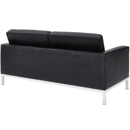 Loft Leather Loveseat, Black, Leather 13088