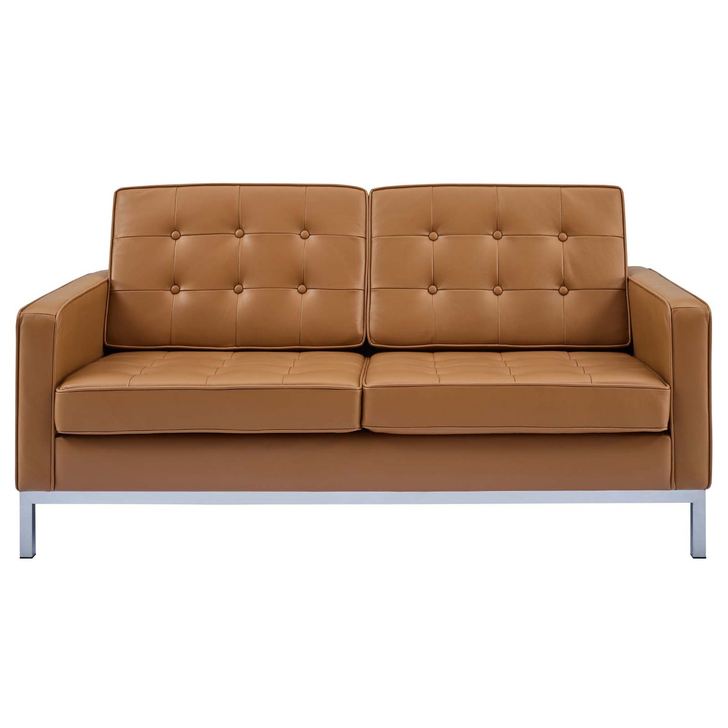 Loft Leather Loveseat, Leather, Tan, 18143