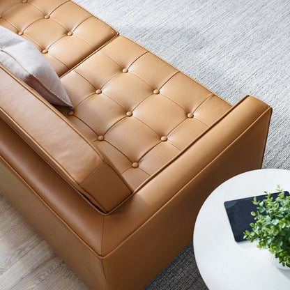 Loft Leather Loveseat, Leather, Tan, 18143