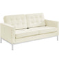 Loft Leather Loveseat, White, Leather 13089