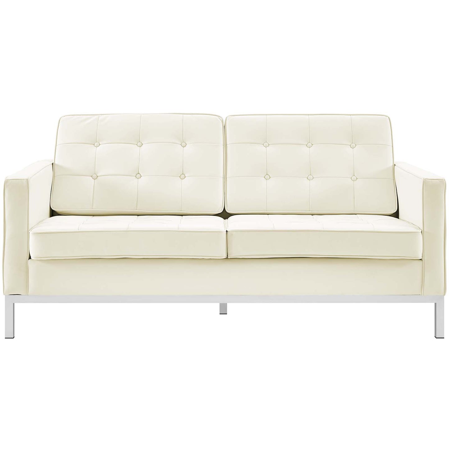 Loft Leather Loveseat, White, Leather 13089