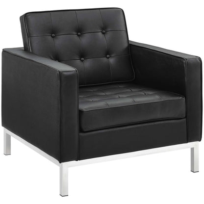 Loft Leather Armchair, Black, Leather 13090