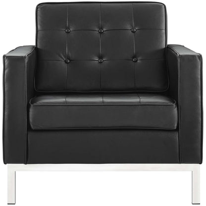 Loft Leather Armchair, Black, Leather 13090
