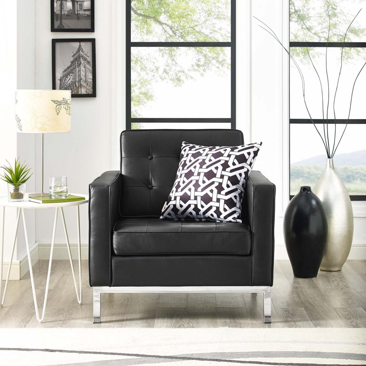 Loft Leather Armchair, Black, Leather 13090