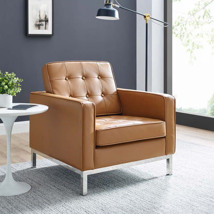 Loft Leather Armchair, Leather, Tan, 18144
