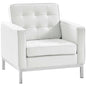 Loft Leather Armchair, White, Leather 13091