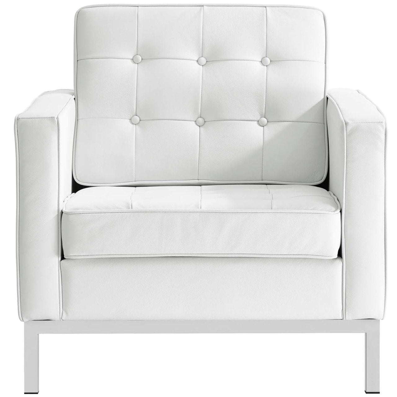 Loft Leather Armchair, White, Leather 13091