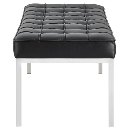 Loft Leather Bench, Genuine Leather, Black 13662