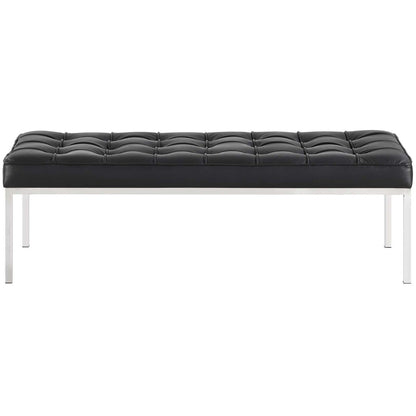 Loft Leather Bench, Genuine Leather, Black 13662