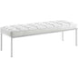 Loft Leather Bench, Genuine Leather, White 13663