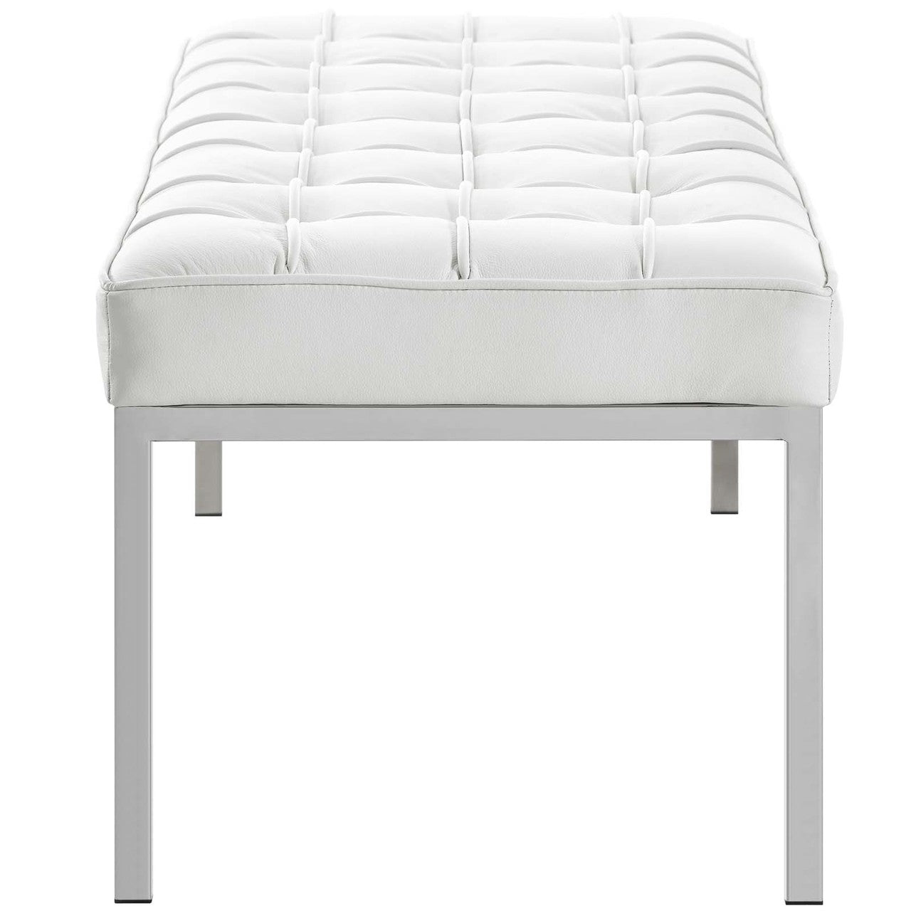 Loft Leather Bench, Genuine Leather, White 13663