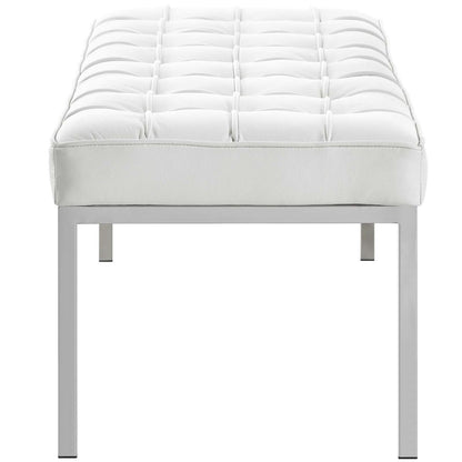 Loft Leather Bench, Genuine Leather, White 13663