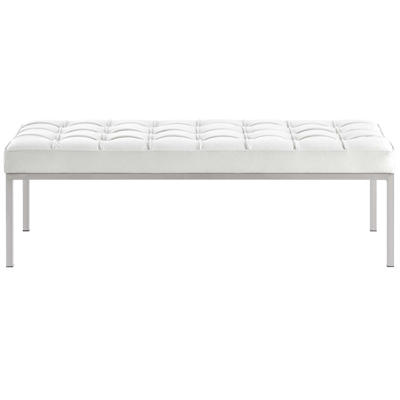 Loft Leather Bench, Genuine Leather, White 13663