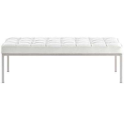 Loft Leather Bench, Genuine Leather, White 13663