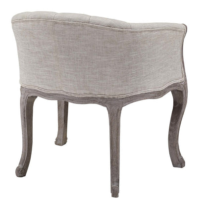 Crown Vintage French Upholstered Fabric Dining Armchair, Fabric, Beige 13666