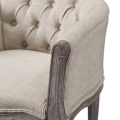 Crown Vintage French Upholstered Fabric Dining Armchair, Fabric, Beige 13666