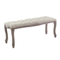 Regal Vintage French Upholstered Fabric Bench, Fabric Wood, Beige 13668