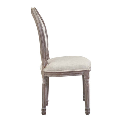 Arise Vintage French Upholstered Fabric Dining Side Chair, Fabric, Beige 13670