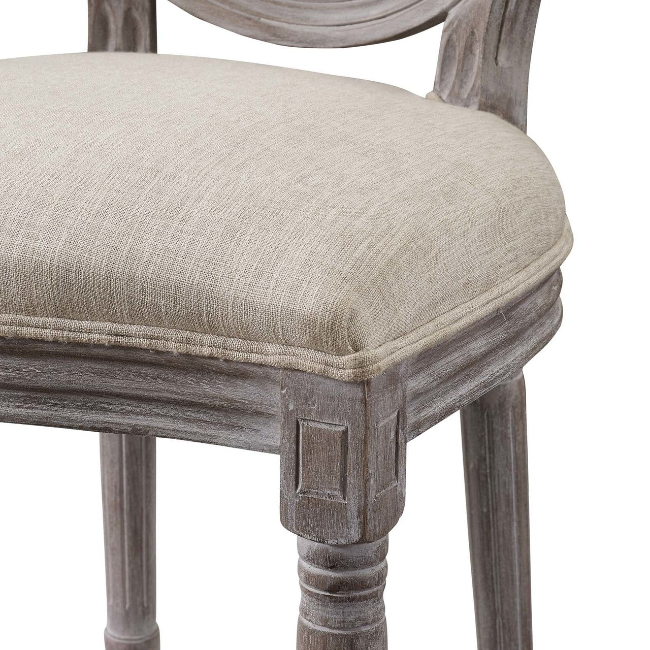 Arise Vintage French Upholstered Fabric Dining Side Chair, Fabric, Beige 13670
