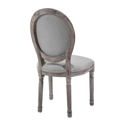 Arise Vintage French Upholstered Fabric Dining Side Chair, Fabric, Light Grey Gray 13671