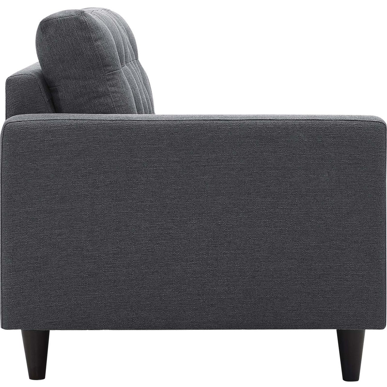 Empress 2 Piece Upholstered Fabric Right Facing Bumper Sectional, Fabric, Grey Gray 13675